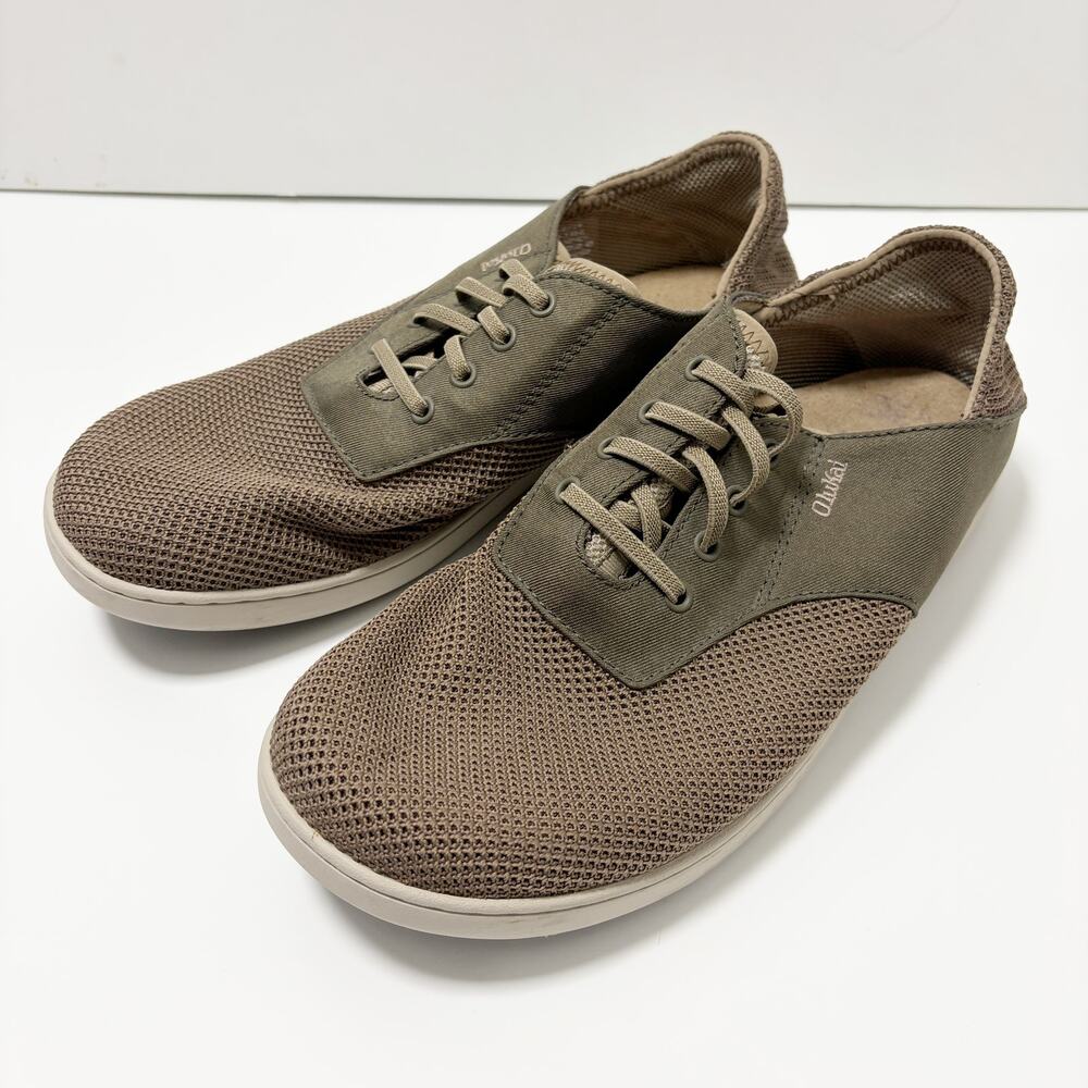 OluKai Men's 10 Nohea Moku Clay/Tapa No Tie Boat/Water Shoe w/Added Arch Insert